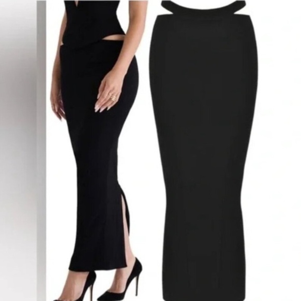 House of CB Black Maxi Skirt